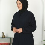 Tunikteks Koyu Lacivert pamuk viskon yumuşak dokuma kumaş tunik