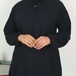 Tunikteks Koyu Lacivert pamuk viskon yumuşak dokuma kumaş tunik